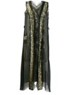Nina Ricci Pre-owned 1990's Lace Detailed Long Coat - Black