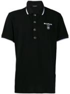 Balmain Logo Print Polo Shirt - Black