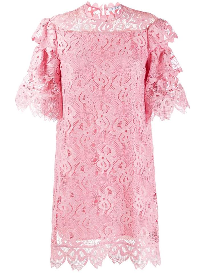 Vivetta Frilled Crochet Short Dress - Pink