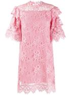Vivetta Frilled Crochet Short Dress - Pink