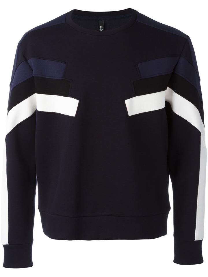 Neil Barrett Sleeve Panel Sweatshirt, Men's, Size: Xl, Black, Cotton/spandex/elastane/lyocell/viscose