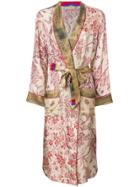 Pierre-louis Mascia Deep V-neck Printed Coat - Nude & Neutrals