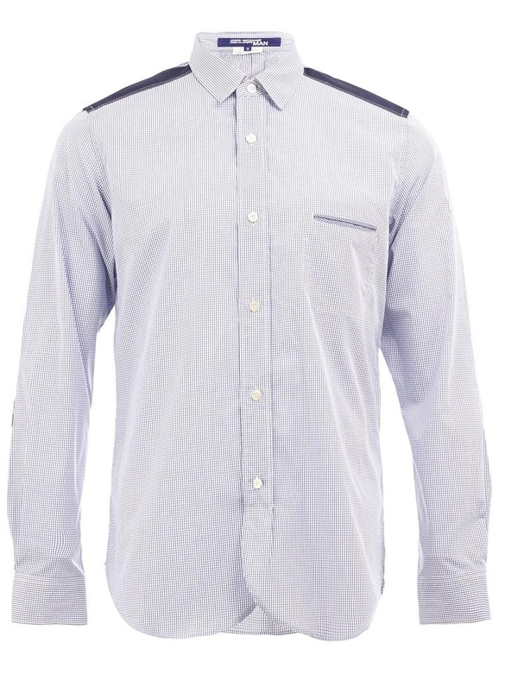 Junya Watanabe Comme Des Garçons Man Checked Panel Shirt, Men's, Size: Medium, Blue, Cotton