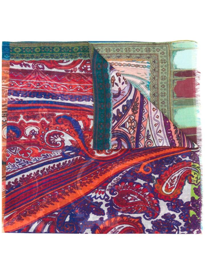 Etro Printed Cashmere Scarf - Blue