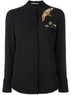 Alexander Mcqueen Embroidered Shirt, Women's, Size: 38, Black, Silk/glass