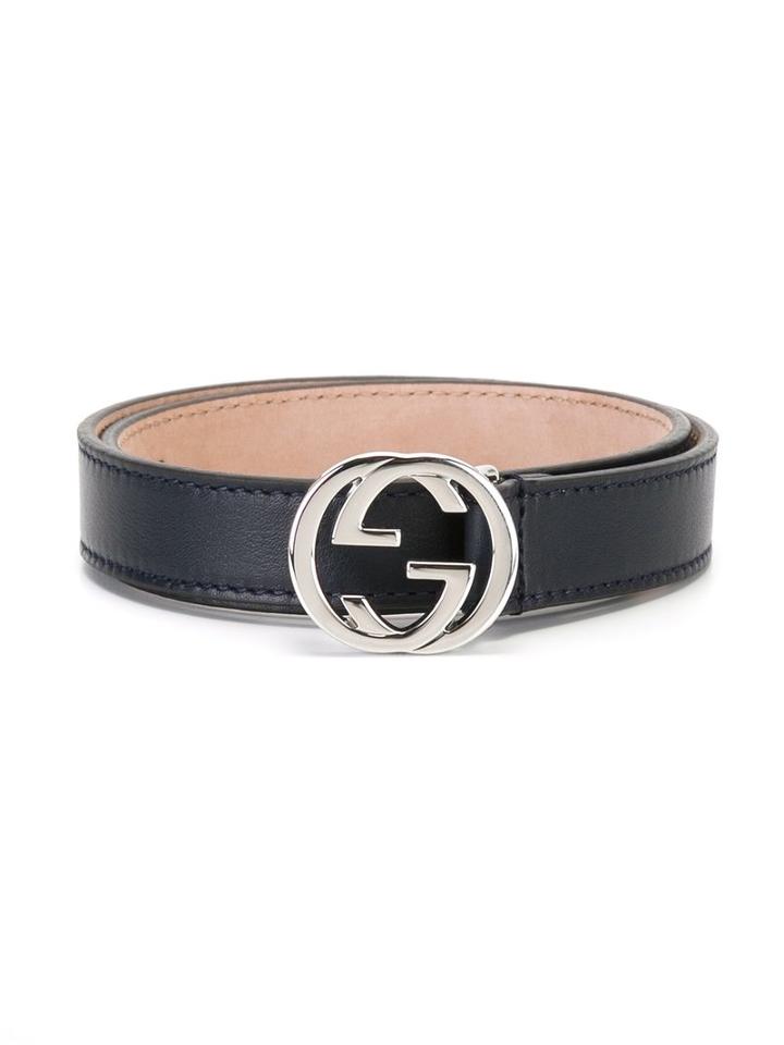 Gucci Kids Gg Buckle Belt, Boy's, Size: 64 Cm, Blue