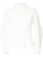 Nehera High Collar Rib Knitted Sweater - White