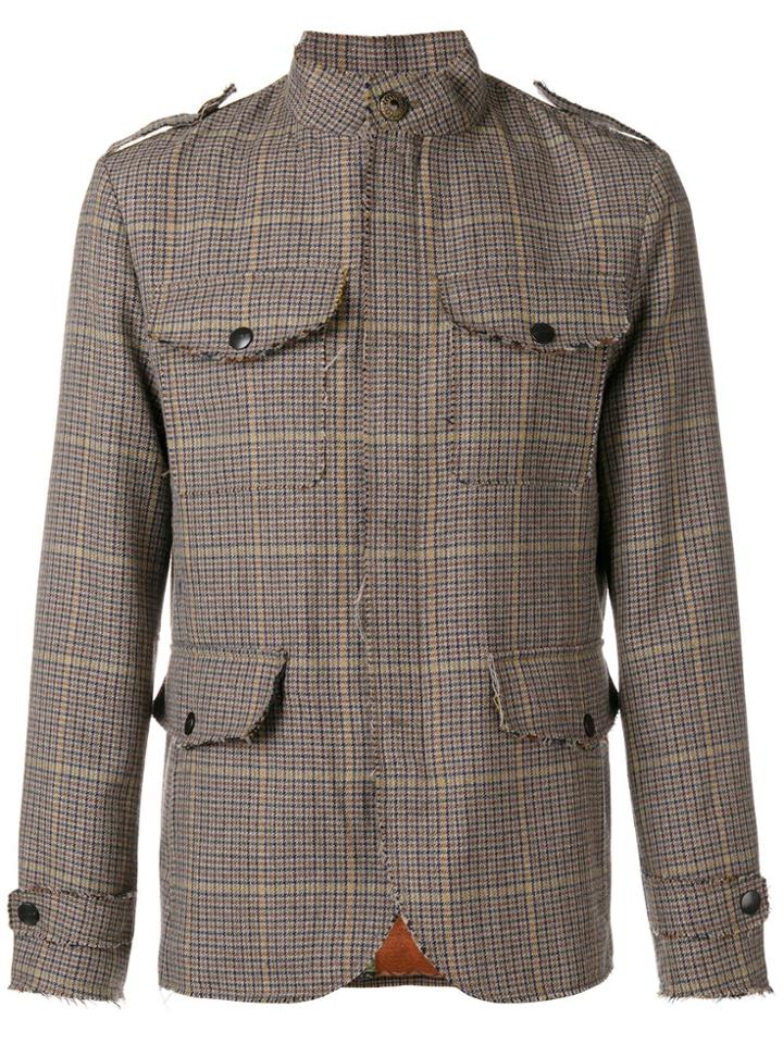Etro Check Military-style Jacket - Brown