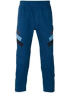 Neil Barrett Stripe Panel Trousers - Blue