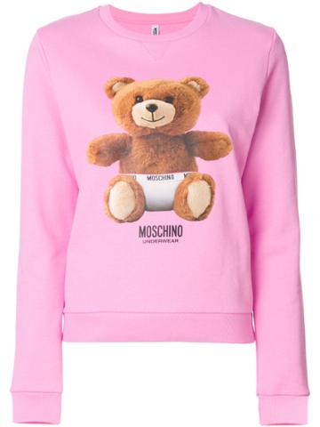 Moschino Underwear Teddy Print Sweatshirt - Pink & Purple