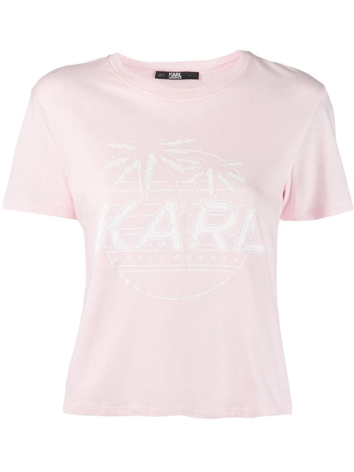 Karl Lagerfeld Karlifornia Cropped T-shirt - Pink