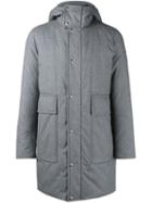 Moncler Gamme Bleu Padded Hooded Coat, Men's, Size: 1, Grey, Cotton/feather Down/cupro