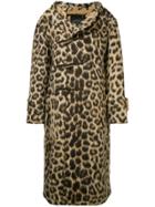 R13 Leopard Print Duffle Coat - Multicolour