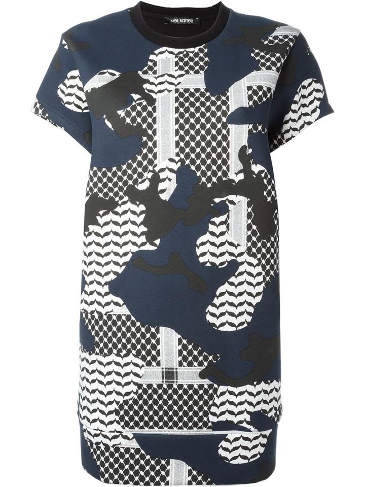Neil Barrett Patterned Camouflage T-shirt Dress