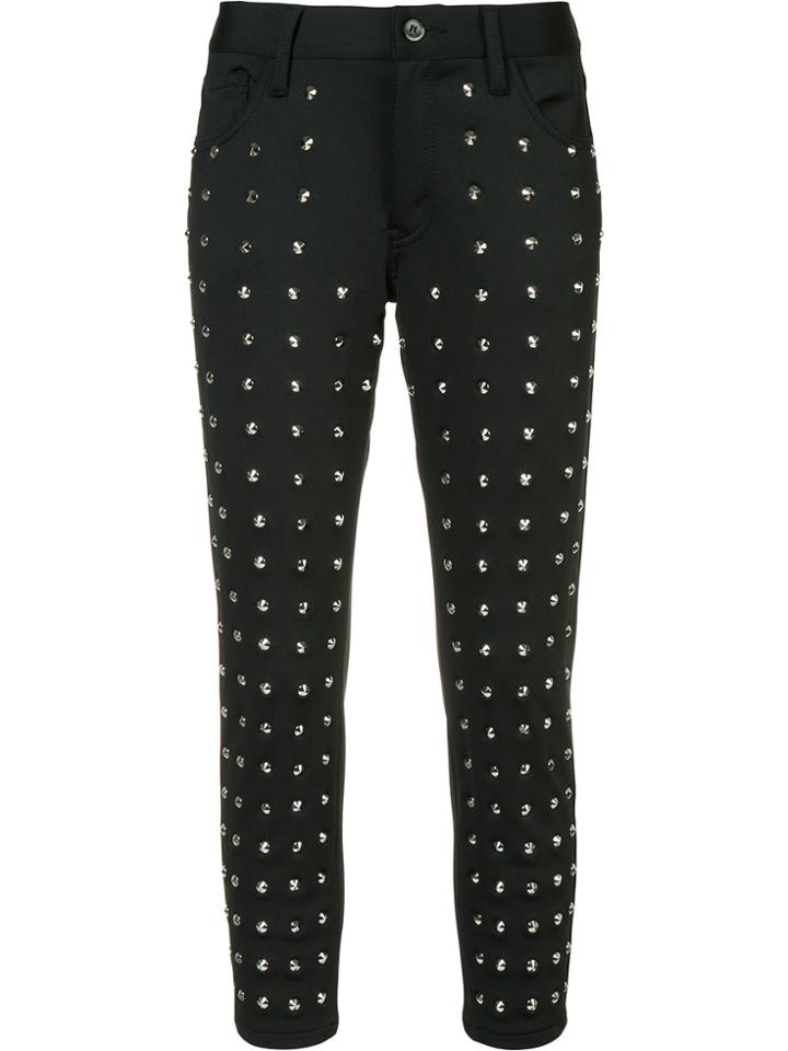 Junya Watanabe Comme Des Garçons Studded Cropped Trousers - Black