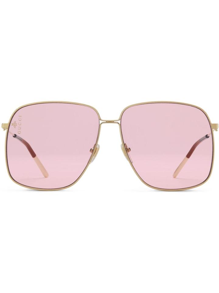 Gucci Eyewear Oversized Square-frame Sunglasses - Metallic