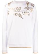 Versace Jeans Logo Embellished Sweater - White