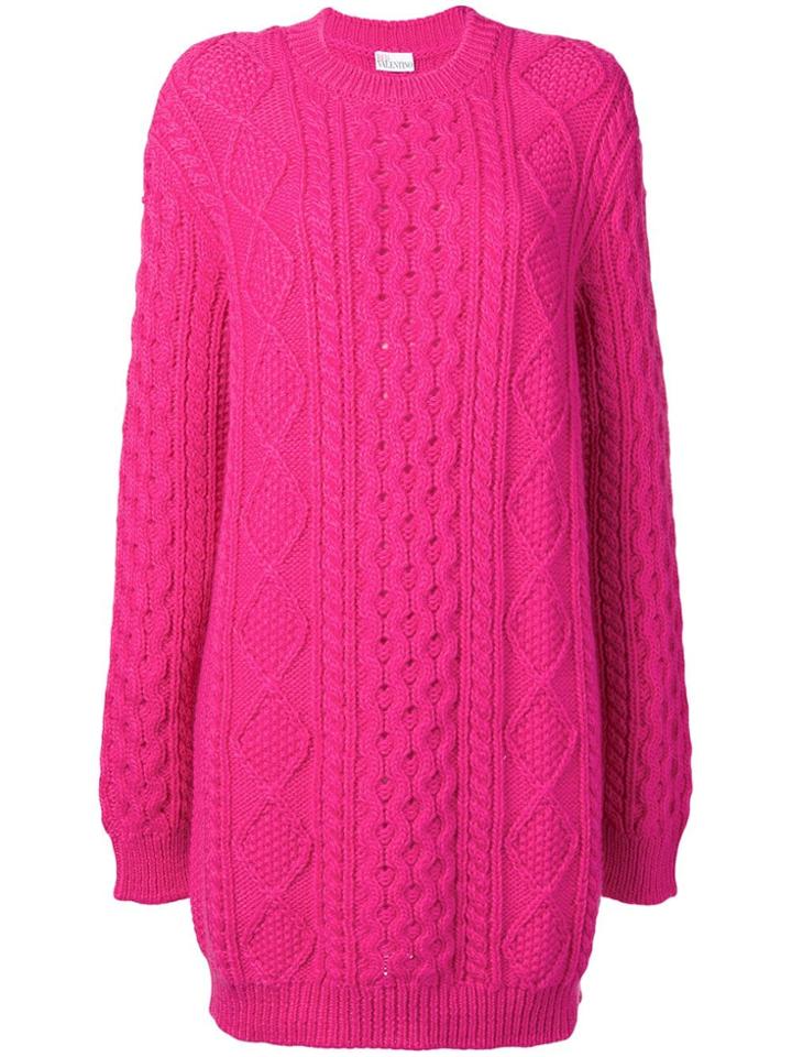 Red Valentino Oversized Knitted Dress - Pink & Purple