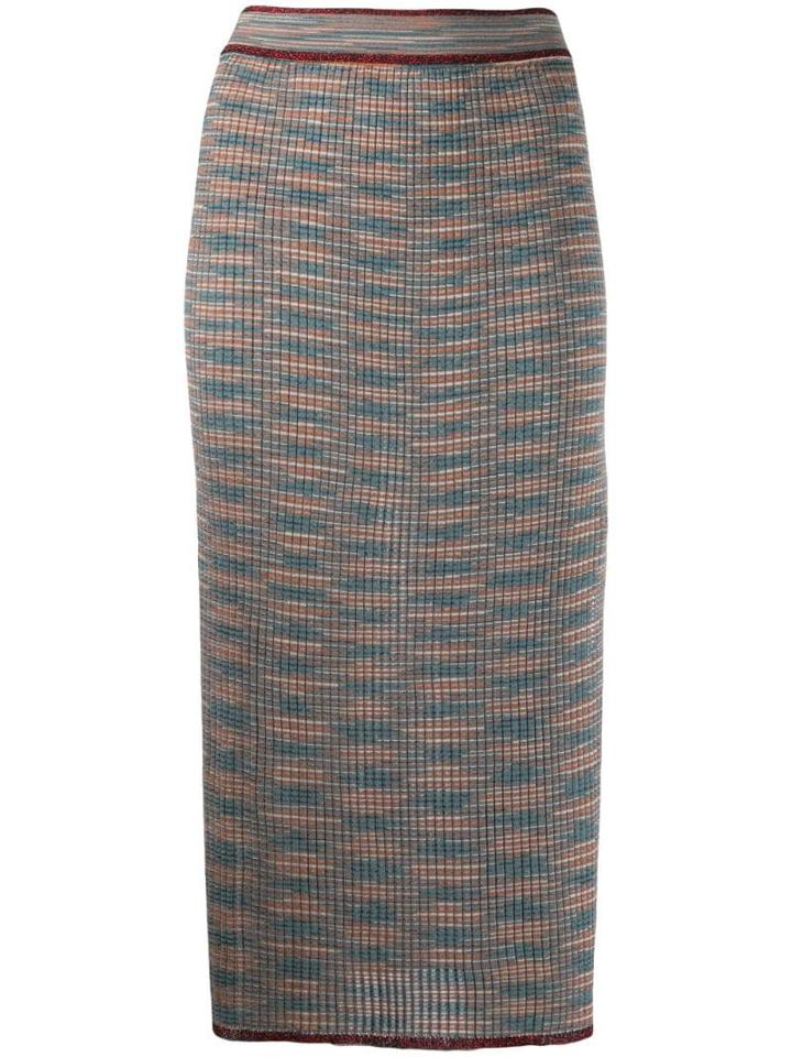 M Missoni Shot Knit Midi Skirt - Grey