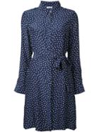 P.a.r.o.s.h. Dots Print Shirt Dress, Women's, Size: Medium, Blue, Silk
