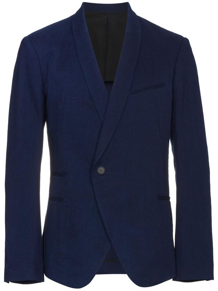 Haider Ackermann Single Breasted Blazer With Round Collar - Blue