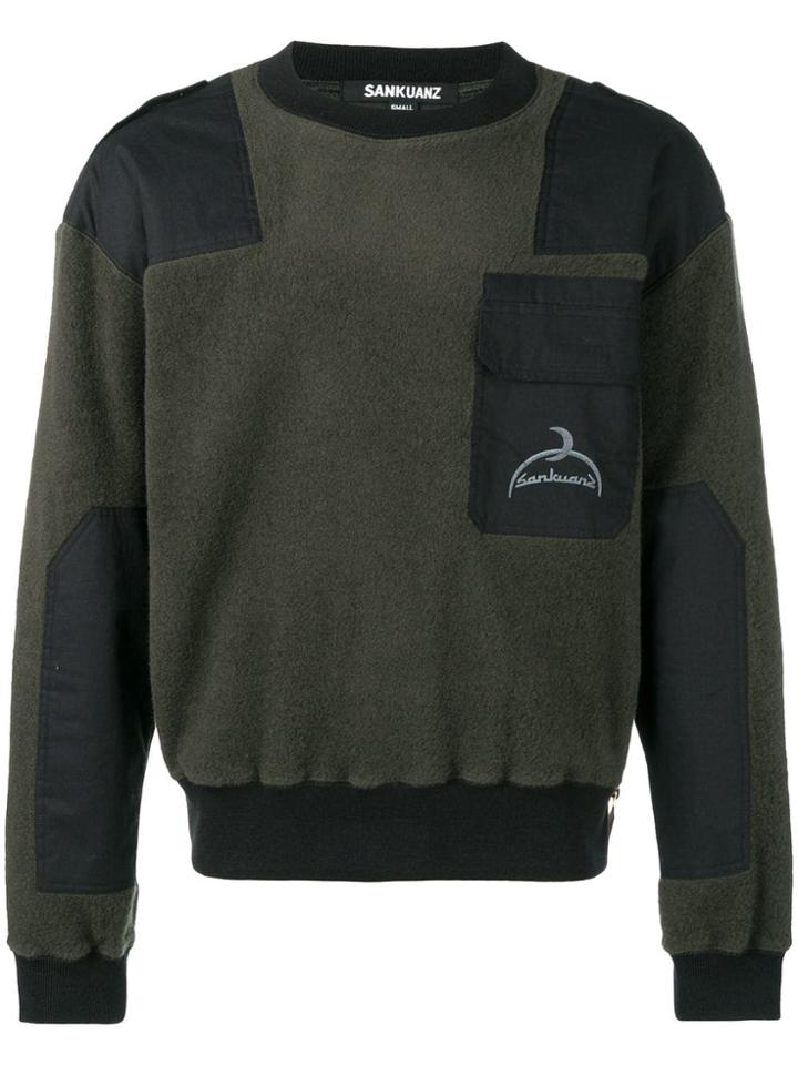 Sankuanz Colour Block Sweatshirt - Green
