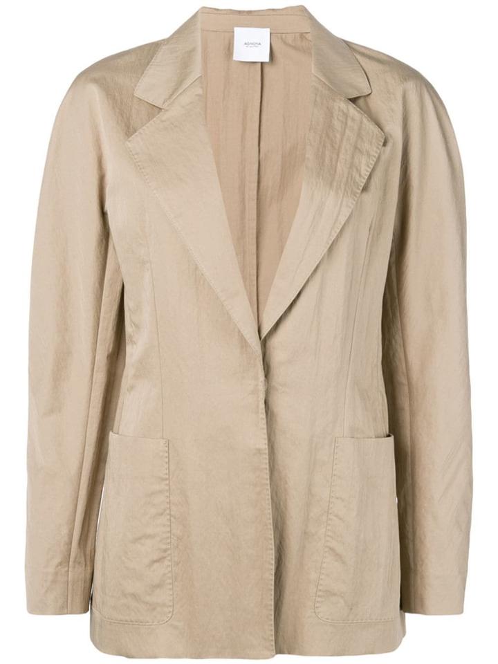 Agnona Single-breasted Blazer - Brown