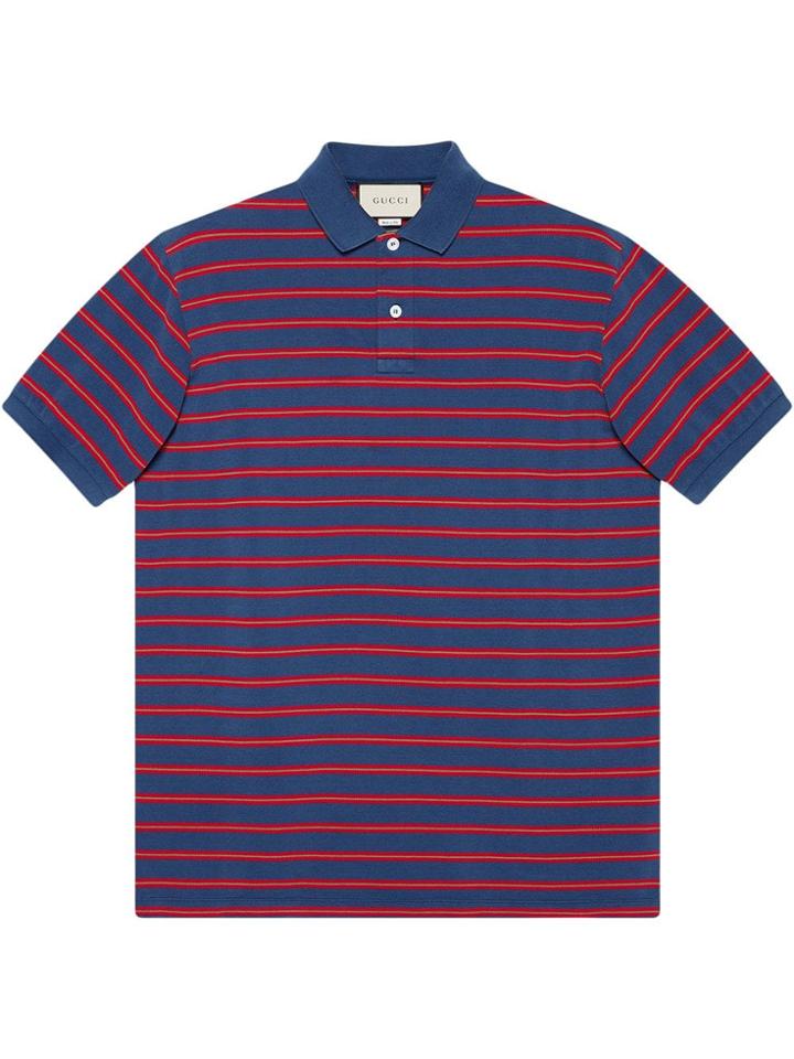 Gucci Striped Cotton Polo - Pink