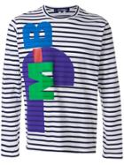 Junya Watanabe Man Striped Graphic Print Top - White