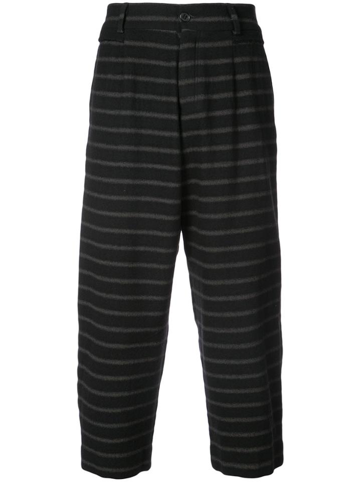 Damir Doma Striped Drop Crotch Trousers - Black