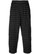 Damir Doma Striped Drop Crotch Trousers - Black