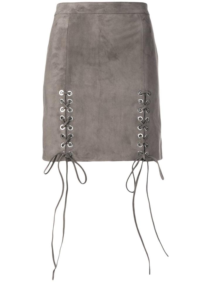 Manokhi Lace-up Detail Skirt - Grey