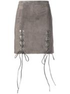 Manokhi Lace-up Detail Skirt - Grey