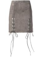 Manokhi Lace-up Detail Skirt - Grey
