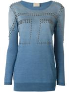Laneus Studded Sweatshirt - Blue