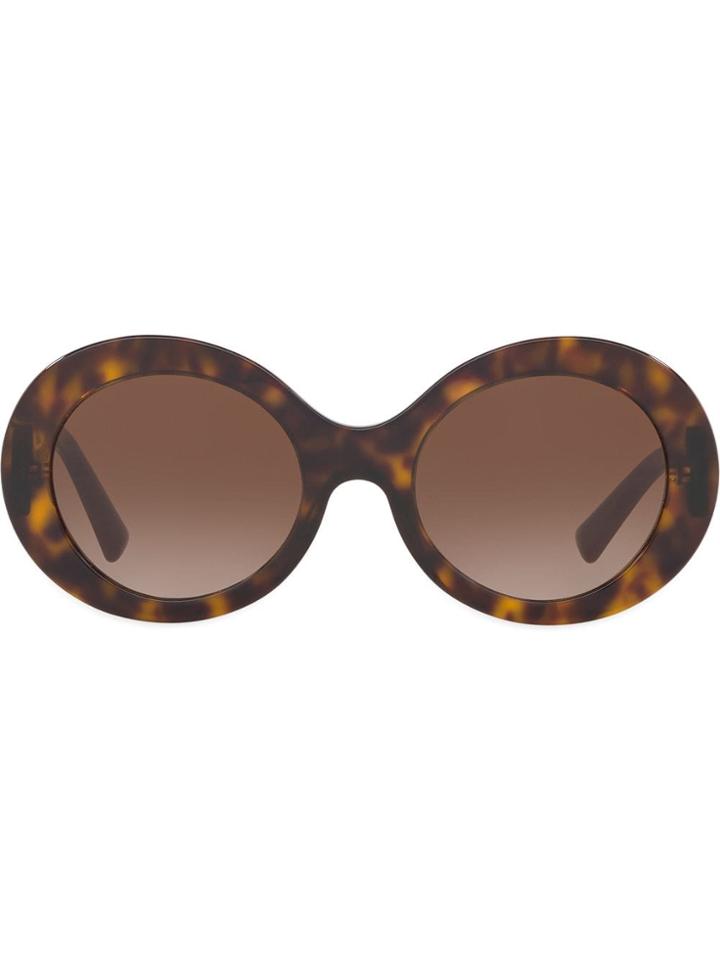 Valentino Eyewear Oversized Round Frame Sunglasses - Brown