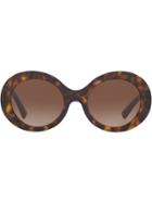 Valentino Eyewear Oversized Round Frame Sunglasses - Brown