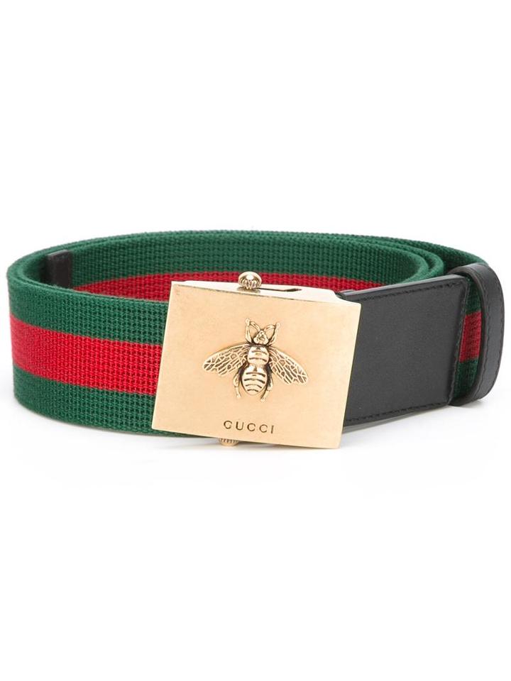 Gucci Canvas Web Belt, Men's, Size: 90, Green, Canvas/leather