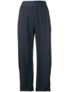 Chloé Cropped Pinstriped Trousers - Blue
