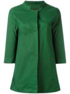 Herno Band Collar Coat, Women's, Size: 44, Green, Cotton/polyurethane/polyester