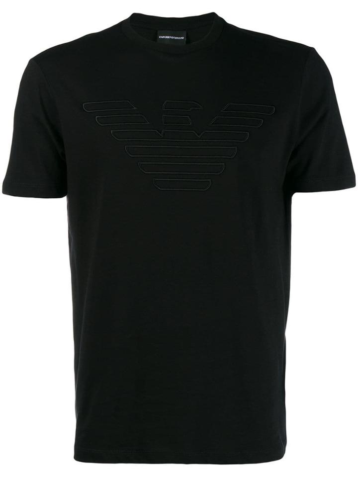 Emporio Armani Embroidered Brand Eagle T-shirt - Black