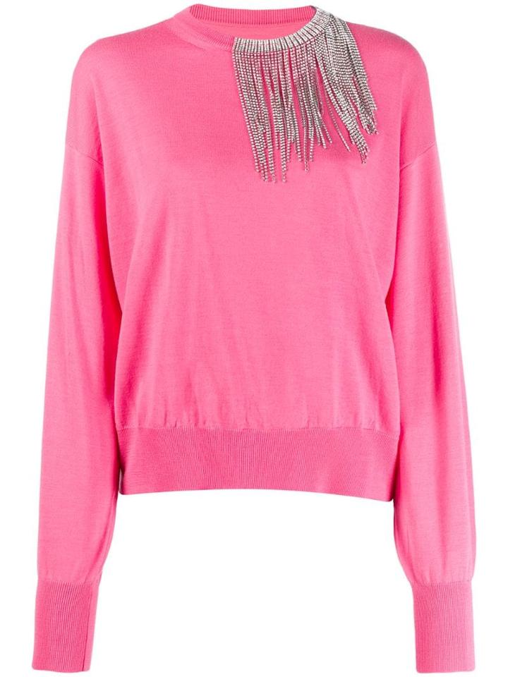 Circus Hotel Embellished Loose-fit Jumper - Pink
