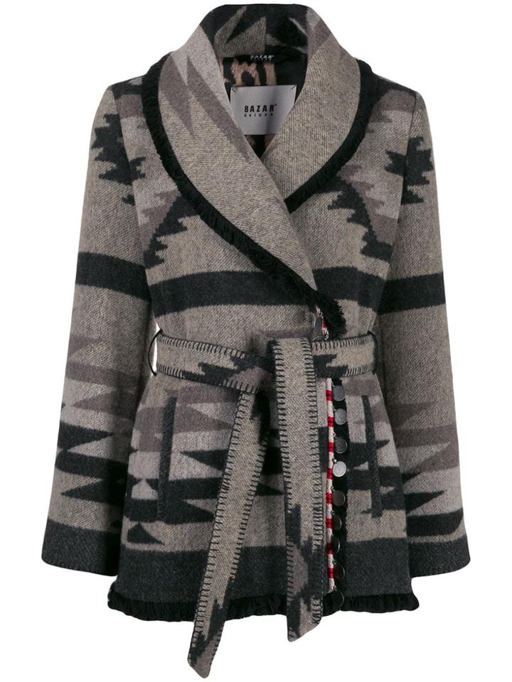 Bazar Deluxe Aztec Coin Embellished Jacket - Grey