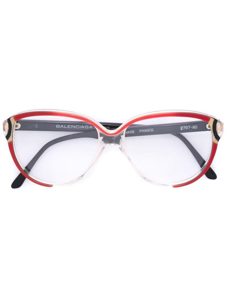 Balenciaga Vintage Oval Frame Glasses, Nude/neutrals