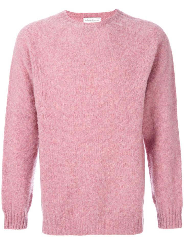 Officine Generale Crew Neck Jumper - Pink & Purple