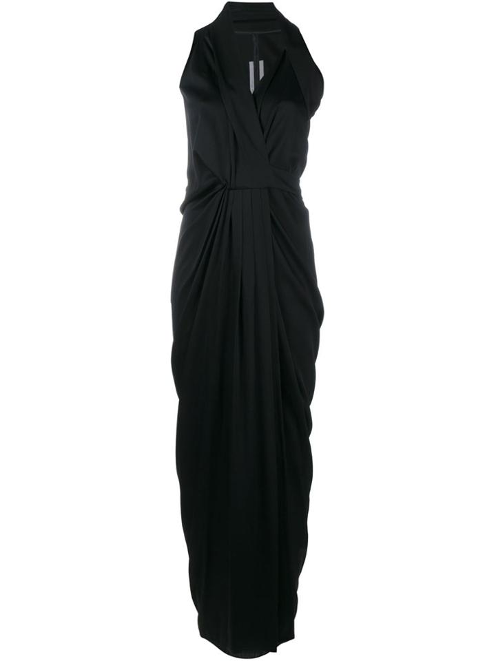 Rick Owens Long Wrap Dress - Black