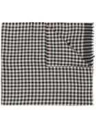 Etro Gingham Flower Embroidered Scarf - Black
