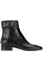 Saint Laurent Miles Eel Skin Boots - Black