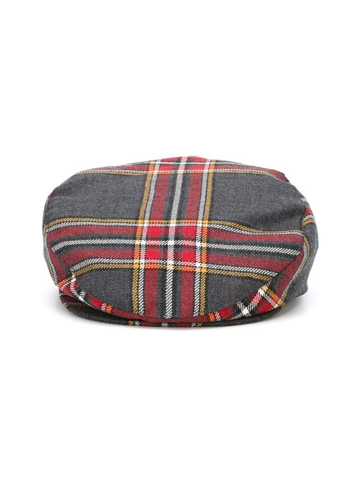 Dolce & Gabbana Kids Tartan Newsboy Cap, Boy's, Size: 56 Cm, Grey