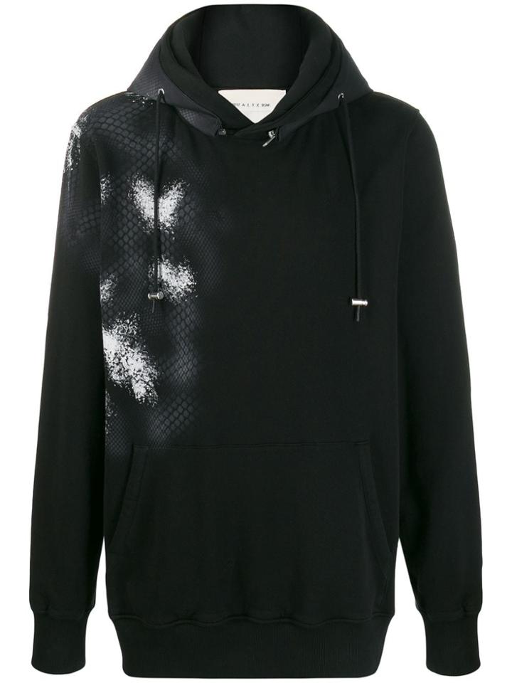 1017 Alyx 9sm Lazer-print Oversized Hoodie - Black